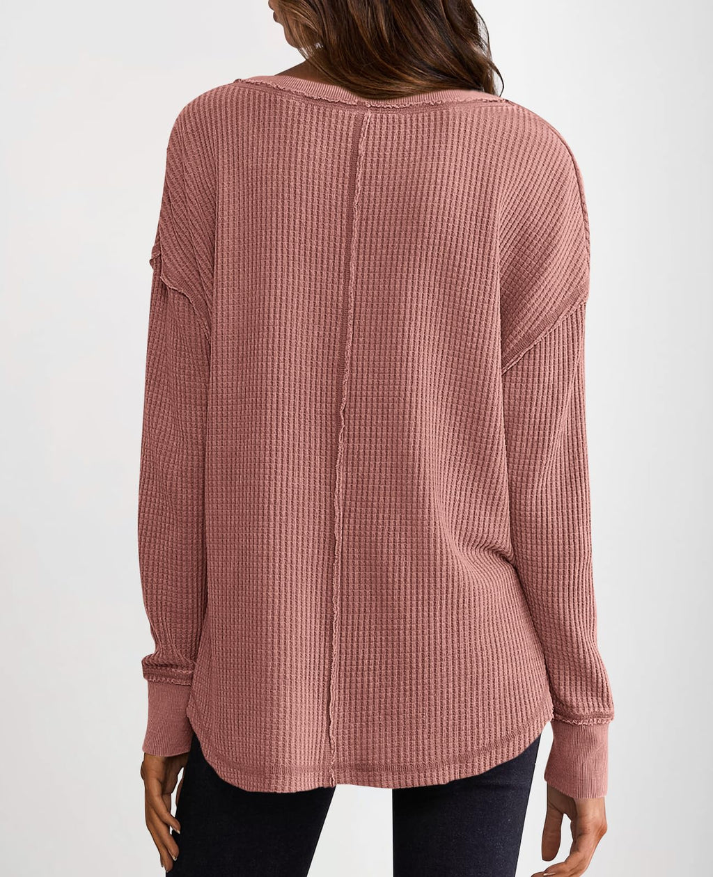 ✨Women's Waffle Knit Exposed Seam Pullover(Buy 2 Free Shipping)