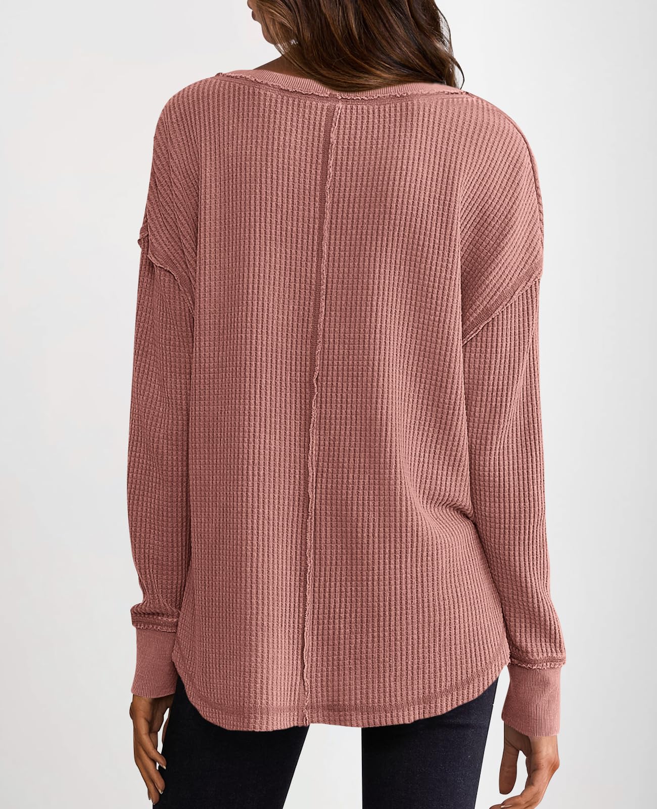 ✨Women's Waffle Knit Exposed Seam Pullover(Buy 2 Free Shipping)